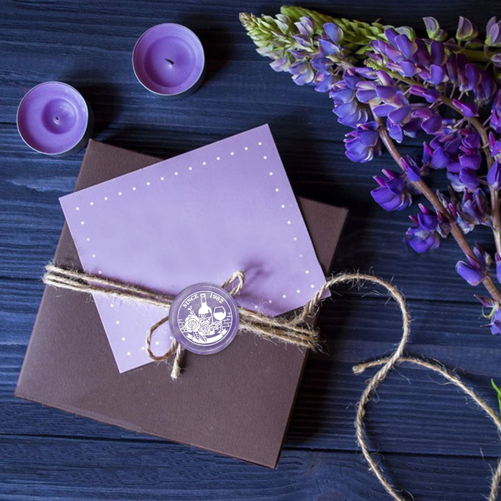 

Wine and Flower Wax Seal Stamp Diy Craft Supplies Scrapbooking Christmas Wedding Invitation for Decoration Wine Bags, Notebook