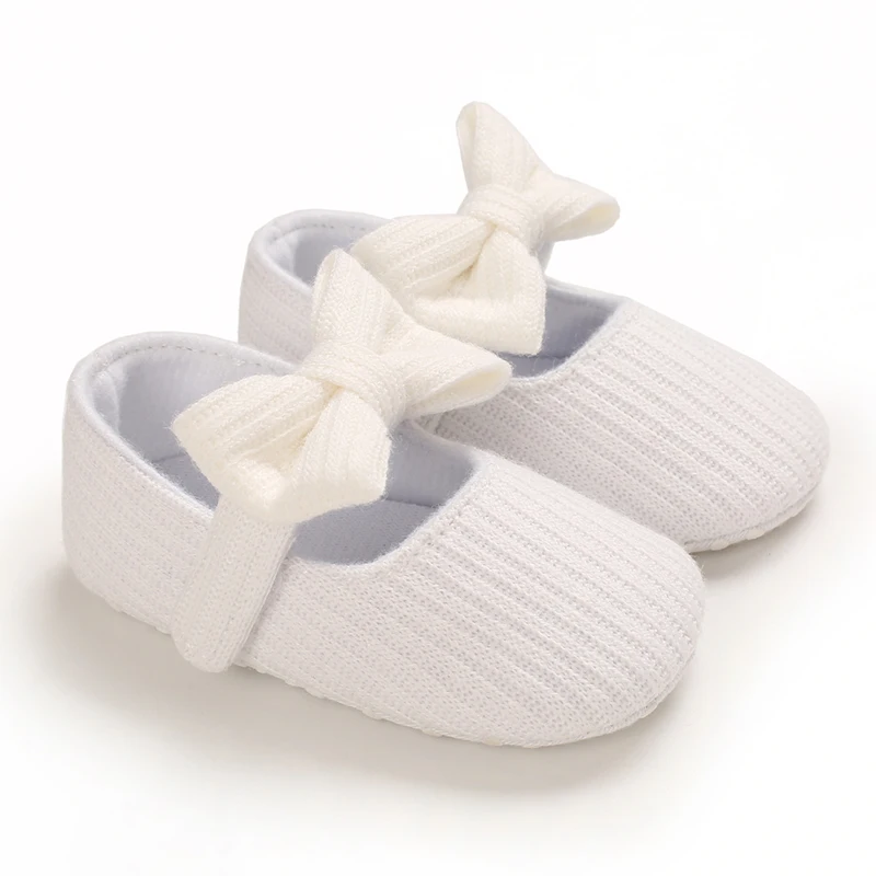 Newborn Baby Girls Prewalker Soft Bottom Shoes Footwear Solid Color Classic Princess Girl Crib Mary Jane Bowknot Shoes 128 revi