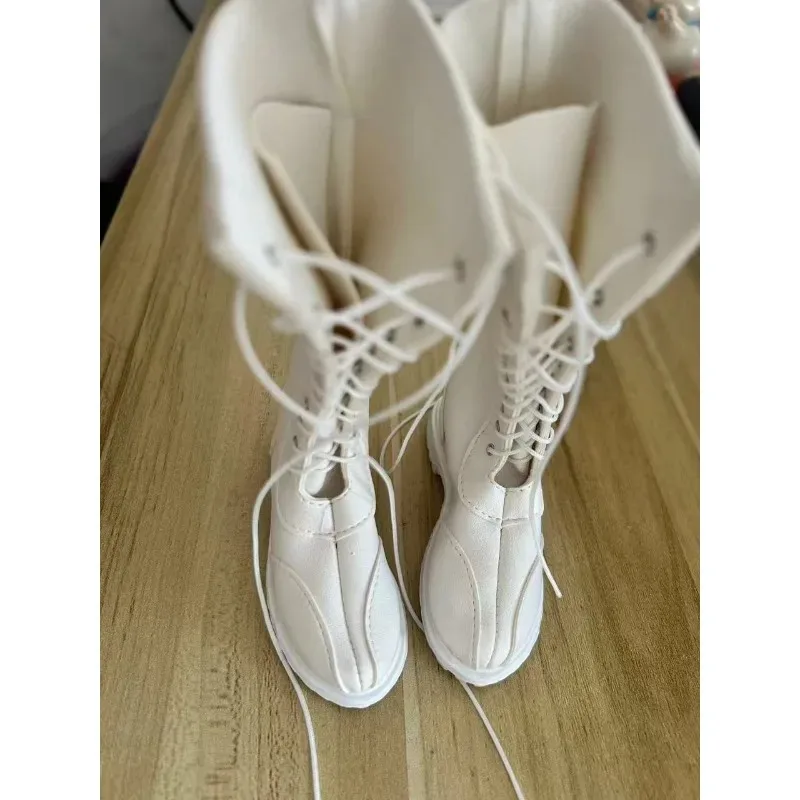 En Stock, escala 1/3, soldado femenino, zapatos con lazo de tubo largo hueco blanco, modelo apto para figuras de acción, accesorio para el cuerpo