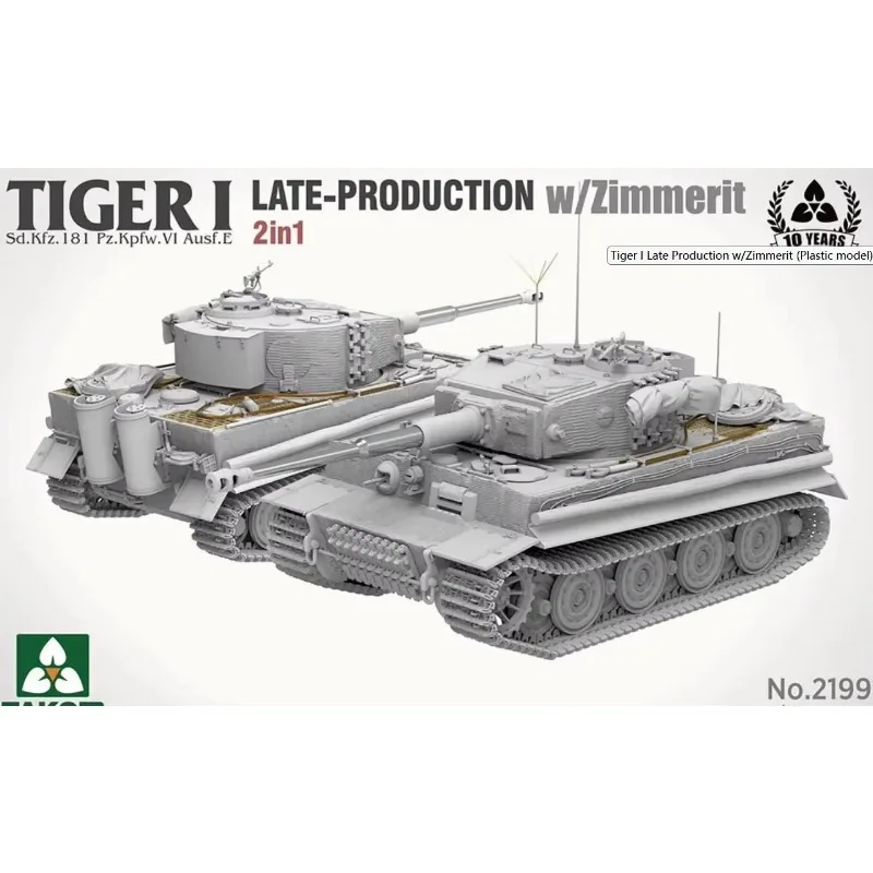 TAKOM 2199 Escala 1/35 Tiger I Tate Production com kit de modelo de plástico Zimmerit