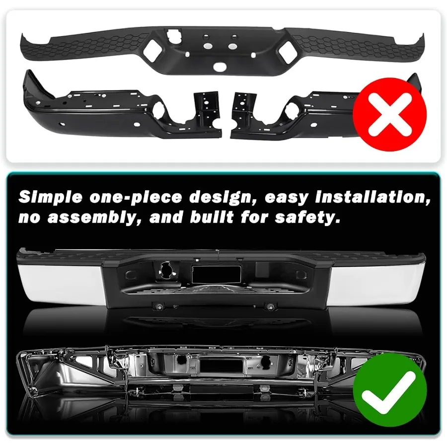 مجموعة المصد الخلفي بفتحات غير مستشعر تناسب 2007-2013 تشيفي سيلفرادو 1500 جي إم سي سييرا 1500 شاحنة GM1103147 GM1191125 Ch