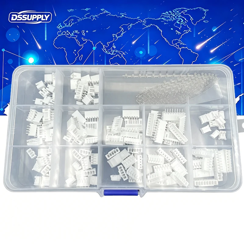 220PCS PH 2.0mm Connector Kit New Straight Pin Terminals 2P 3P 4P 5P 6P 8P Pitch PH2.0 JST Male Female Plug Socket Box Set