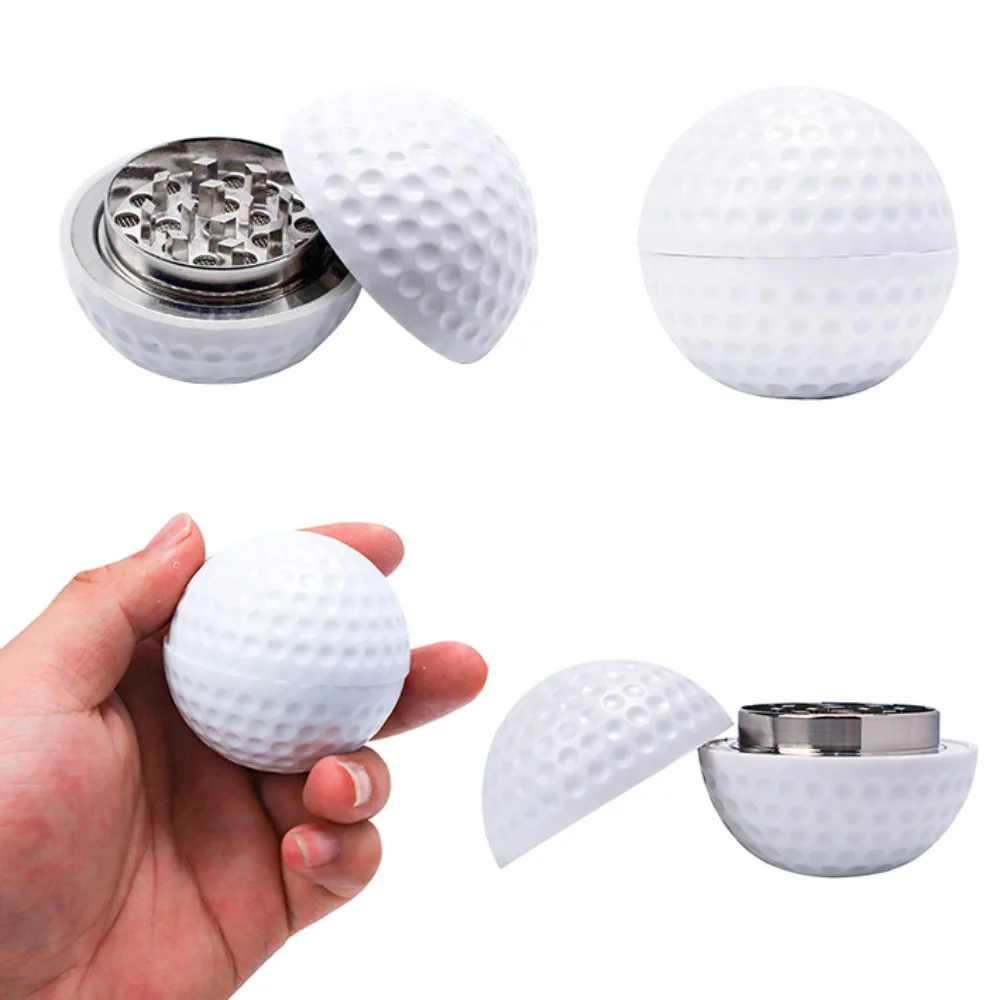 

52mm Golf Shaped Herb Grinder Metal Material Manual Rotary Grinder Compact Smoking accessories