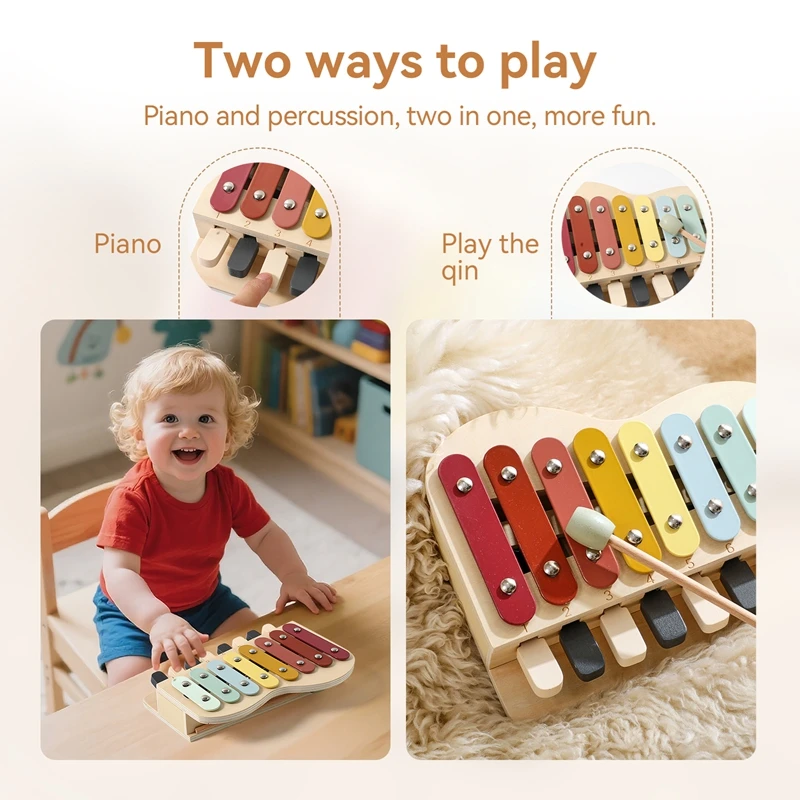 Instrument de musique à Percussion Montessori, jouets musicaux, Piano Xylophone, éducation précoce pour enfants, Instruments de musique en bois, jouets pour bébés