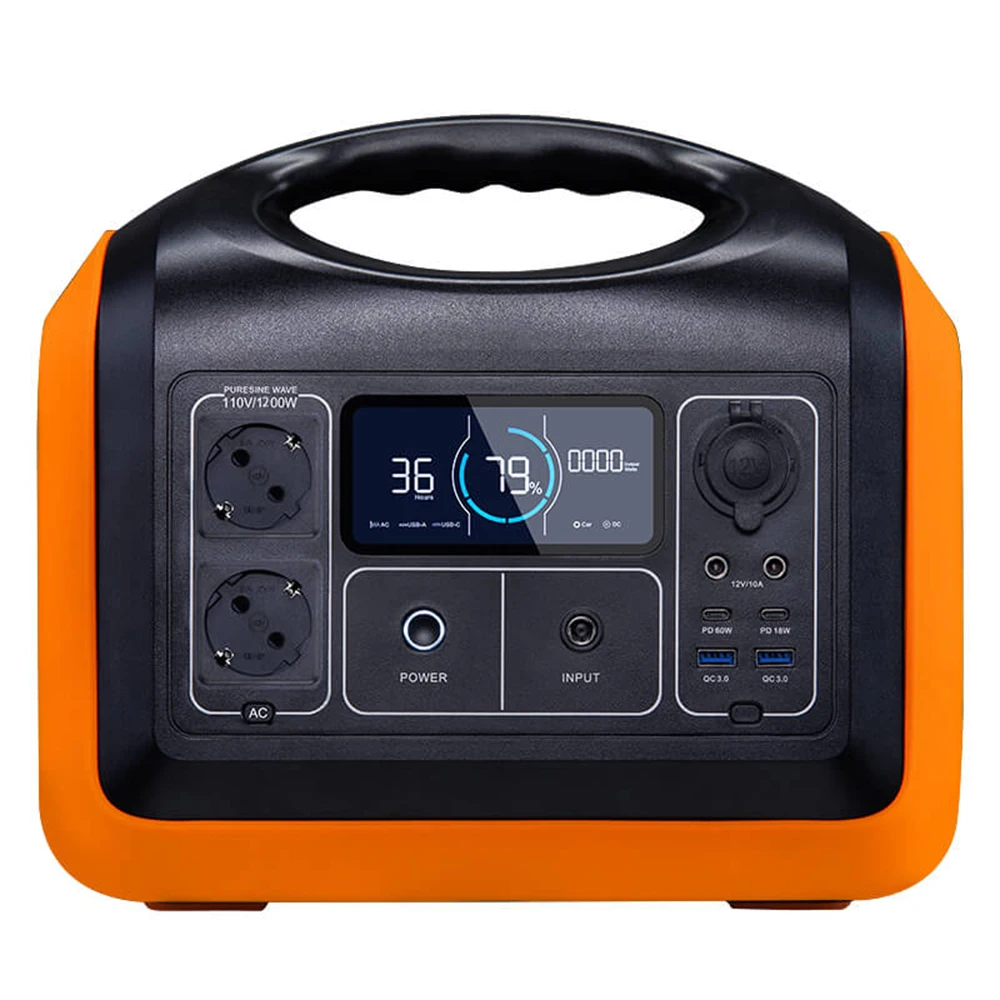 1200W 220V 230V EU Plug Tragbare Powerstation Outdoor Camping Solar Generator LiFePO4 Battery Portable Solar Power Station