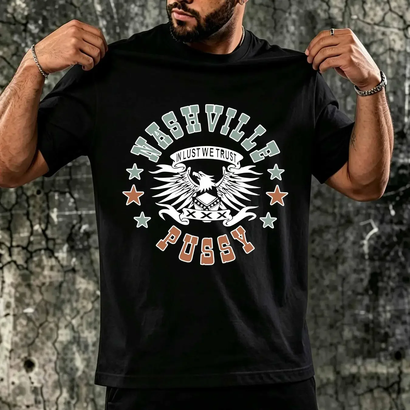 washed T Shirt Nashville Pussy Size XL Nine Pound Hammer Monster Magnet Dwarves long or short sleeves vintage Washed fashion