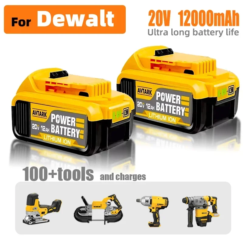 

12000 мАч DCB200 20 В аккумулятор, совместимый с электроинструментами dewalt, 18 В, перезаряжаемый электроинструмент, литиевые батареи 20 В, 18 В