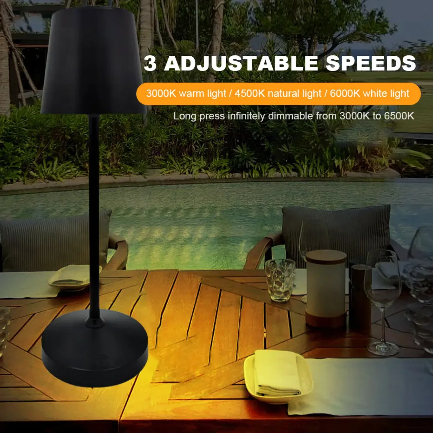 

LED Table Lamp USB Rechargeable Decoration Lamp Energy Saving Eye Protection Stepless Dimming Coffee Bedroom