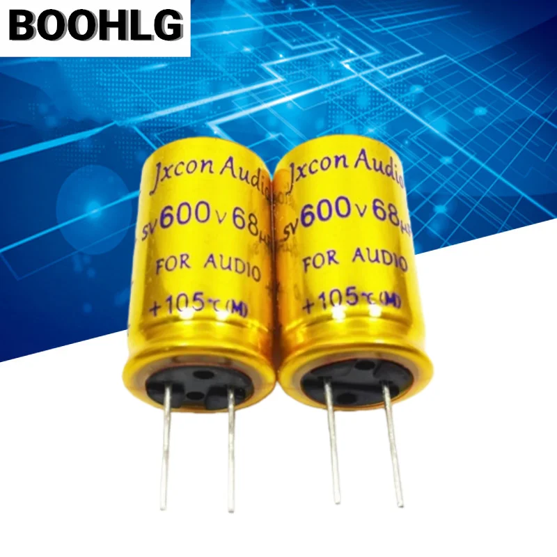 2PCS Original Gold-Plated High Voltage Transformer Power Filtering Electrolytic Capacitor 600V 68UF 68UF 600V 18X32