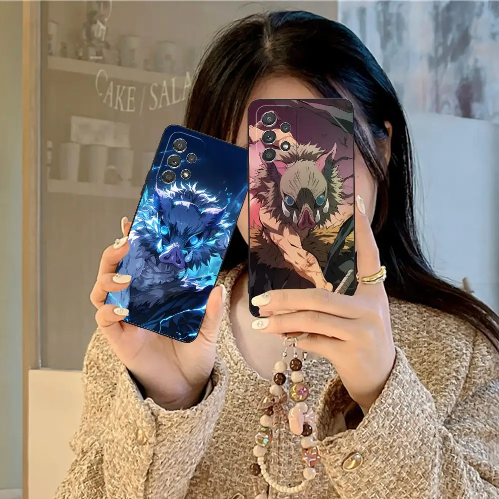 Custodia per cellulare Demon Slayer Inosuke per Samsung Galaxy M55 54 42 35 34 33 32 23 22 15 14 13 12 F55 5G Colore protettivo Bello