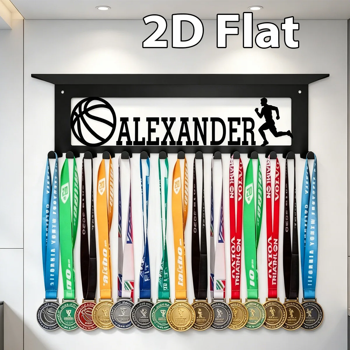 1Pc Custom Basketball Metal Medal Holder Rack,Hang Metal Wall Art,Home Decor Sports Award rack storage rack,Birthday Gift