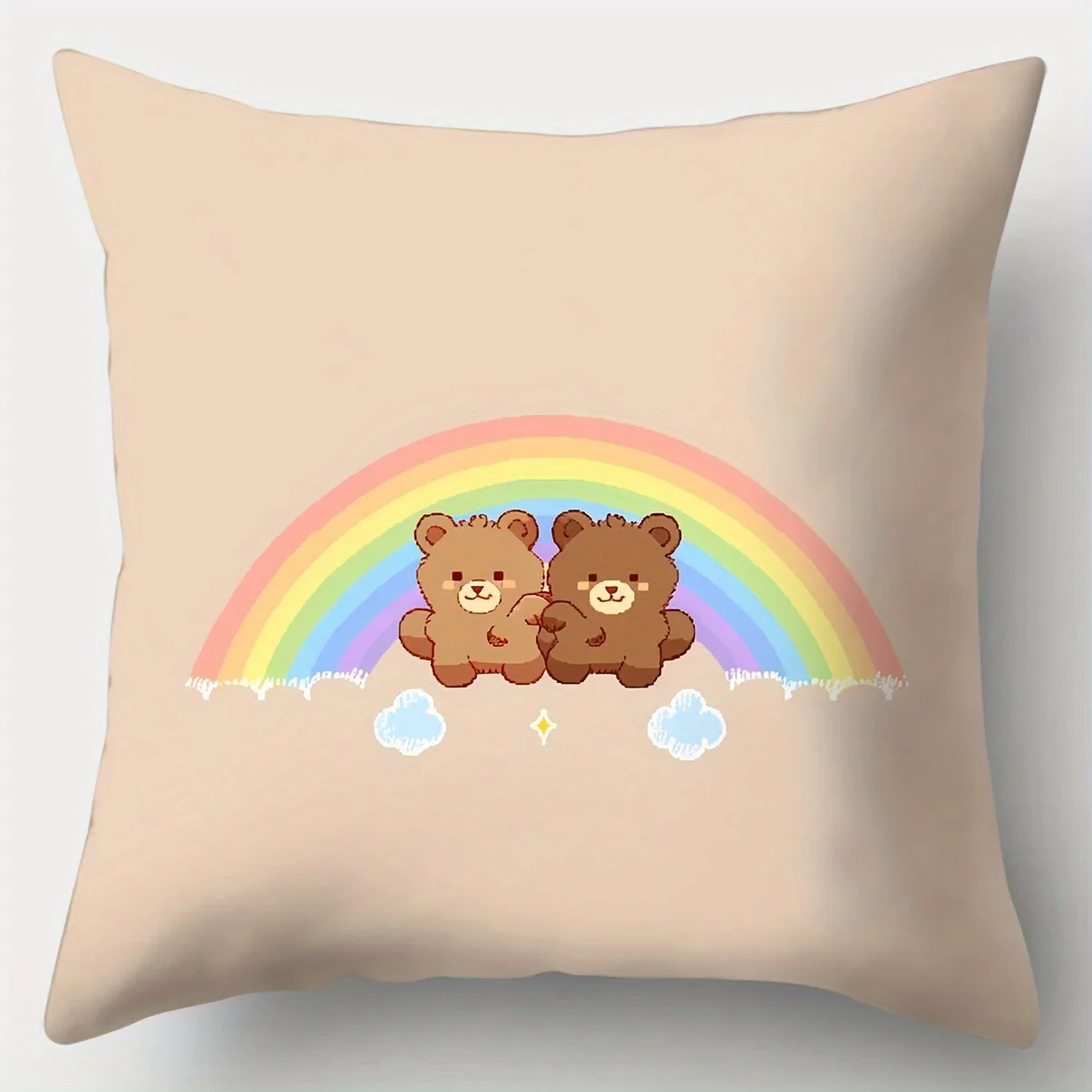 New Cute Bear Polyester Pillowcase Home Decoration Pillowcase Living Room Sofa Decoration Zipper Cushion Cover image 3