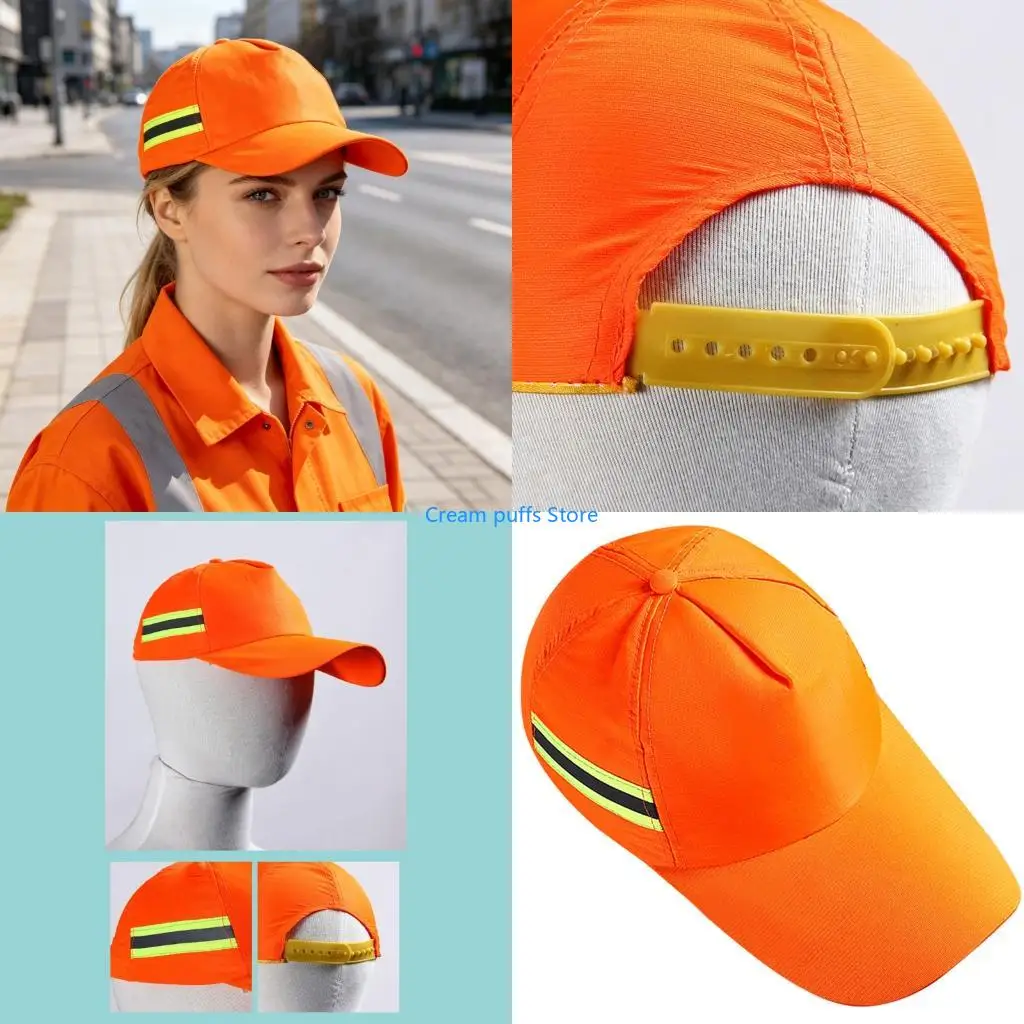 50LE Low Light Walking Baseball Cap with Reflective Trim and Polyester Fabric for Travel Commutes and Running Daily Use