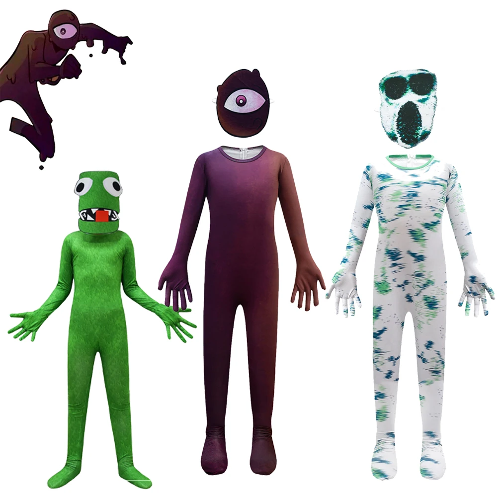 2024 Game Doors Screech Cosplay Costume Children\'s Halloween Jumbo Monster Rush Ambush Jumpsuit+Mask Boys Screech Plush Clothing