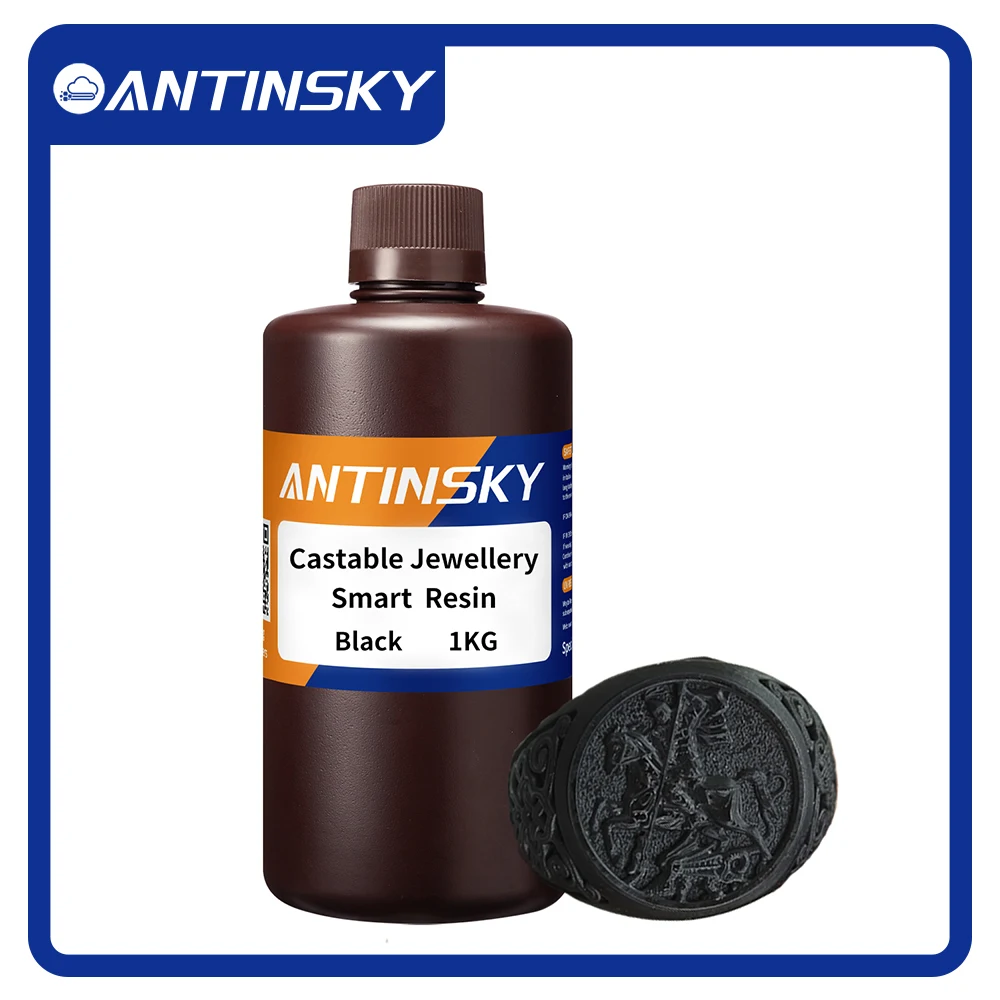 

ANTINSKY Castable Jewellery Smart 3D Printer Resin 405nm 1kg High Wax 75% Low expansion Apply for Elegoo/Anycubic 3D Resins