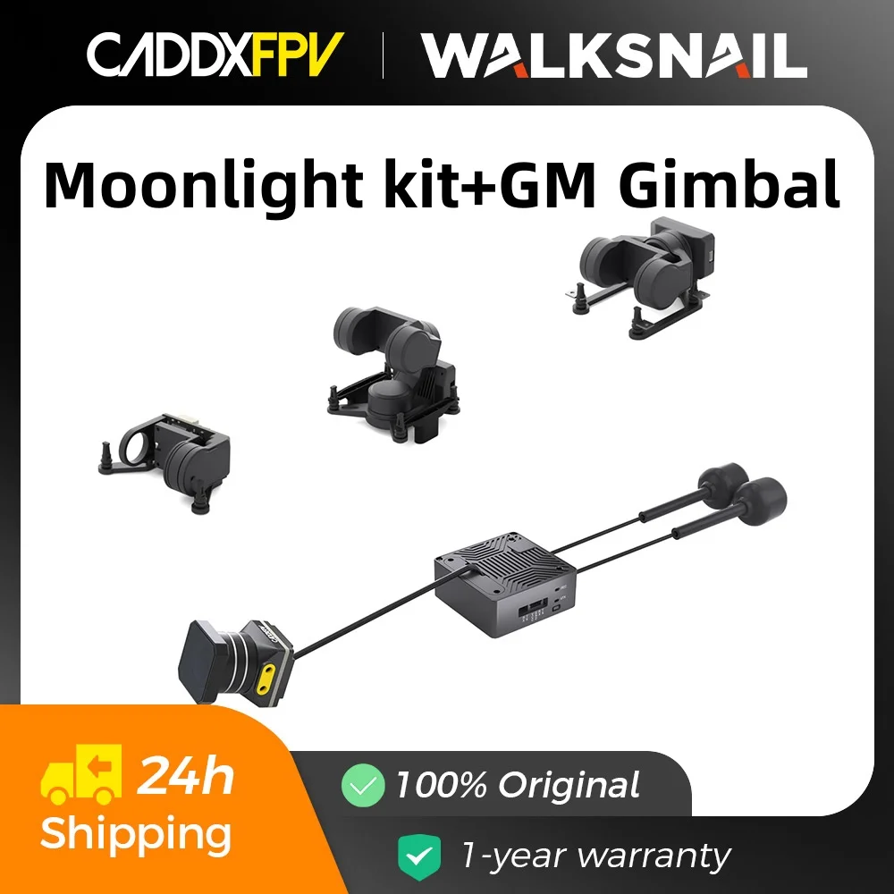 Caddx Walksnail Moonlight Kit 4k/60FPS Image Transmission With CADDXFPV GM1/GM2/GM3 V2 Gimbal FPV Head Tracking For RC Car Fpv