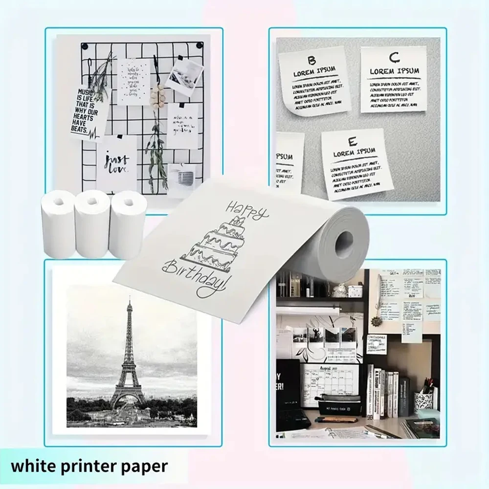 Thermal Printer Papers 57mm Color Papers for Camera Instant Print Kids Camera Printing Inkless Mini Portable Photo Printer