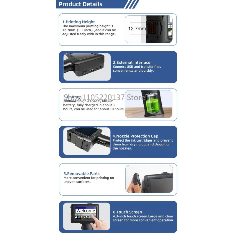 Hot Sale Handheld Date Code Printer for Beverage Bottle and Label