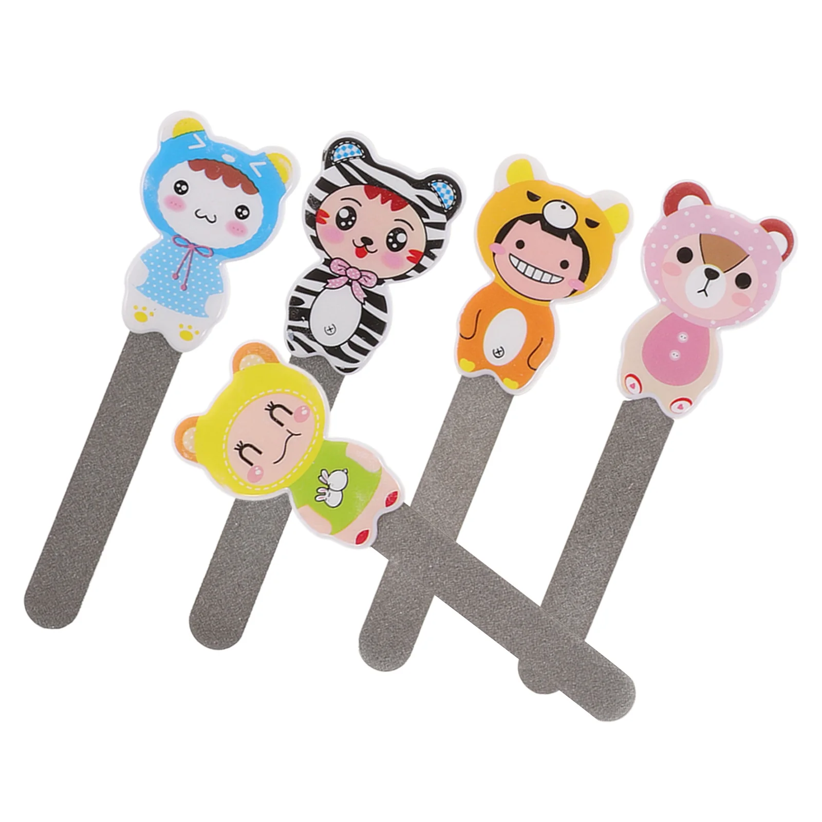 5 個の爪やすりセットステンレス鋼金属爪やすり自然な爪の整形トリミングバッファリングサロンホームケアツール