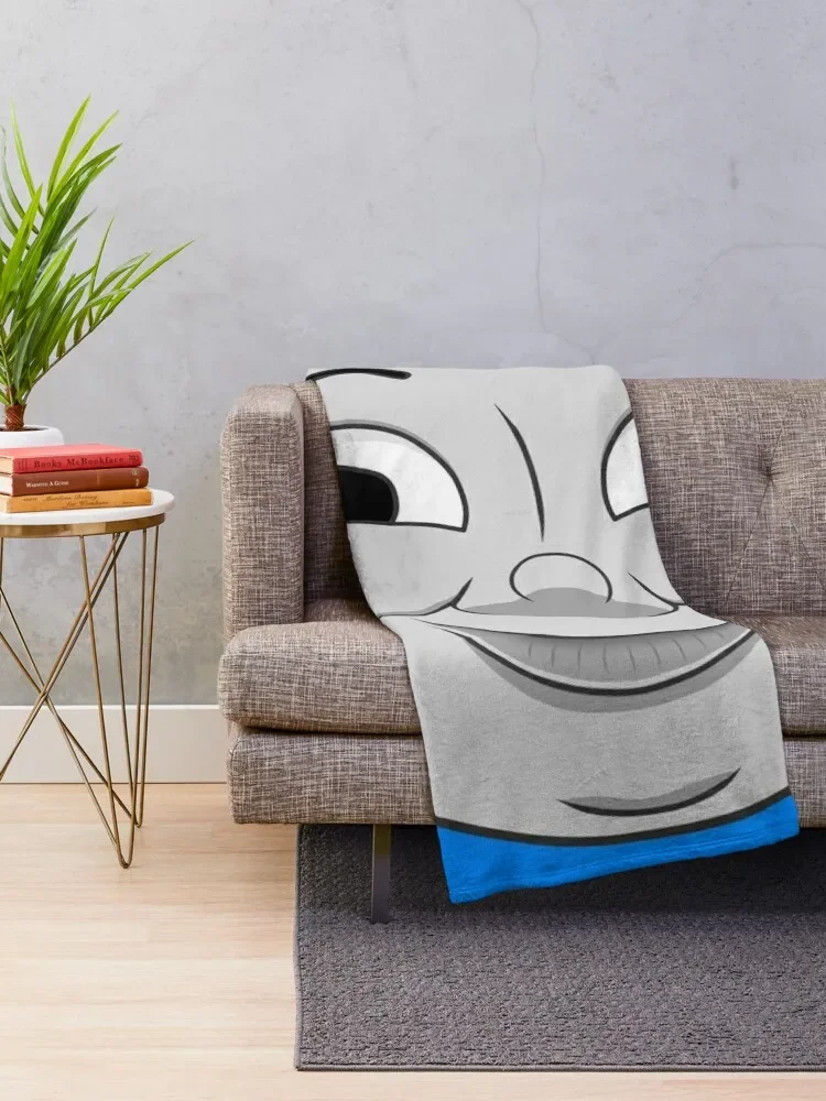 Edward (happy face) Throw Blanket Furry Designers Sofa Blankets