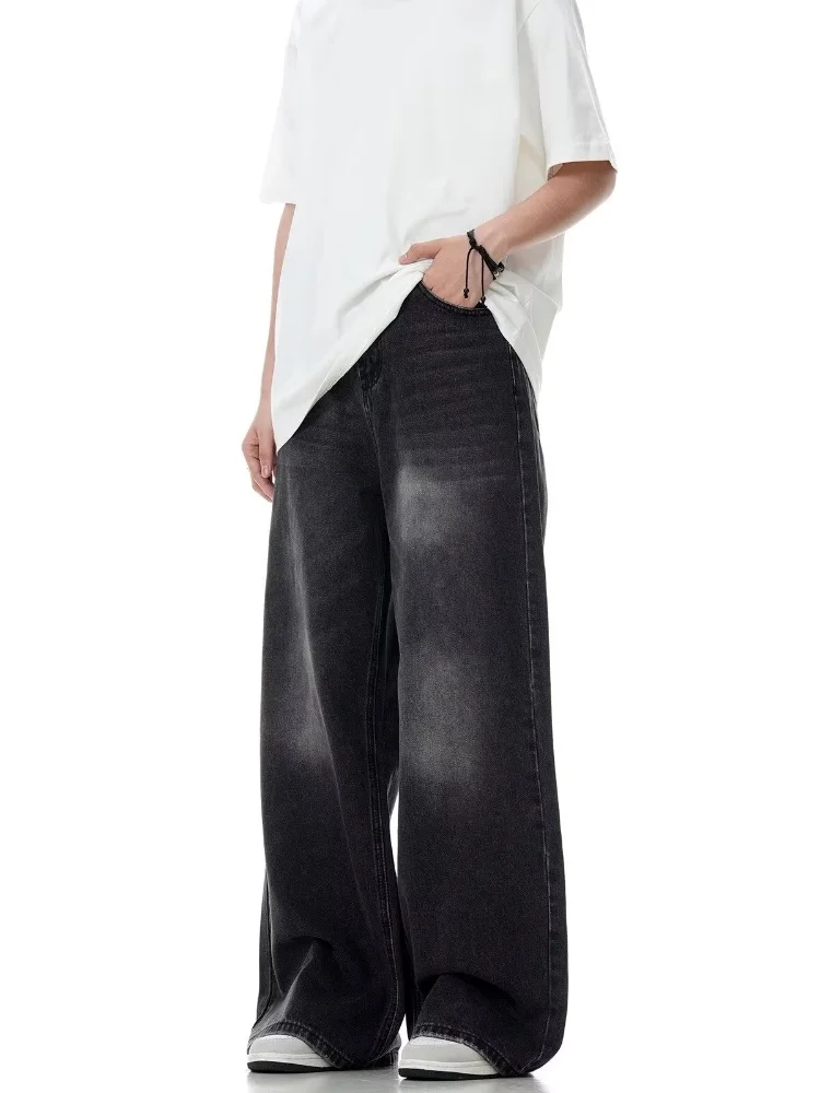 Vintage Black Wide Leg Jeans Women Oversized High Street Korean Fashion Baggy Denim Trousers Grunge Y2k Female Hip Hop Pants — zdjęcie 5