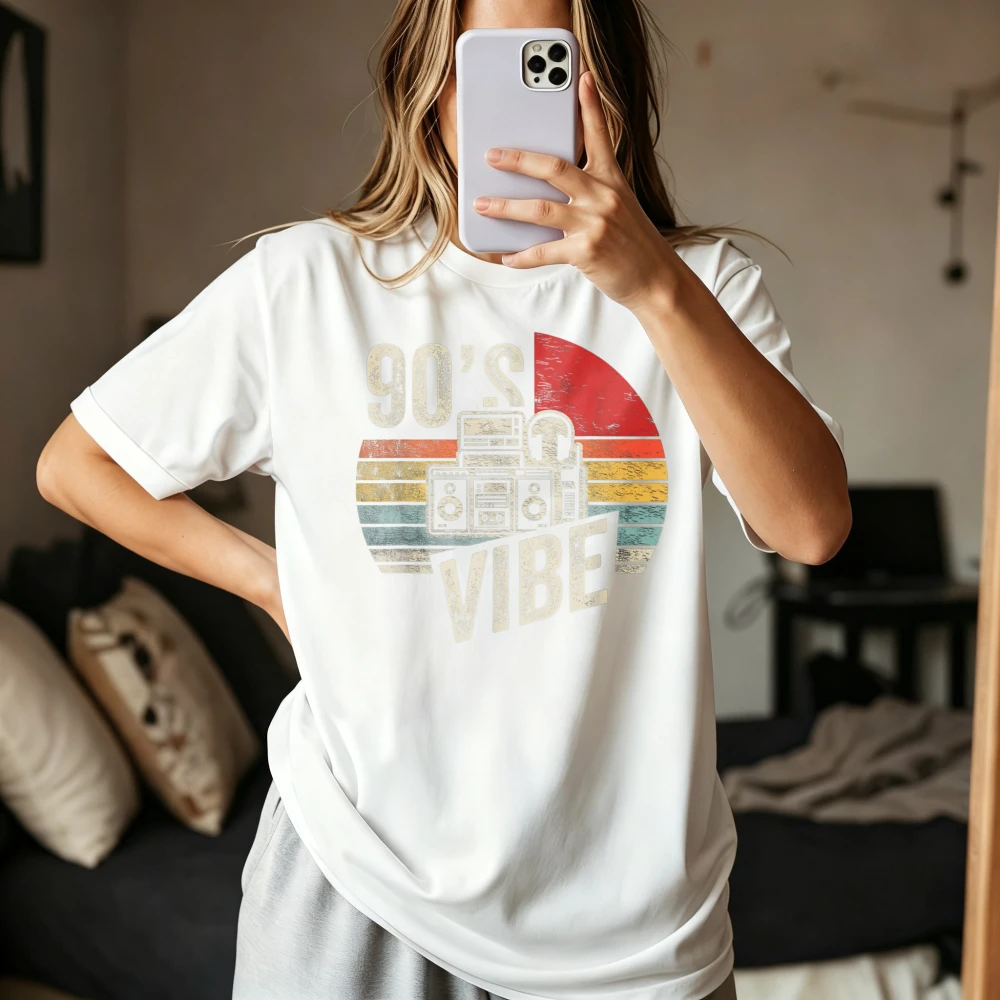 Vintage 1990s Theme Music Vibe Party Sound Recorder Graphic T-Shirt Old School Casual Fashion Classics Tshirt Man Women Tee