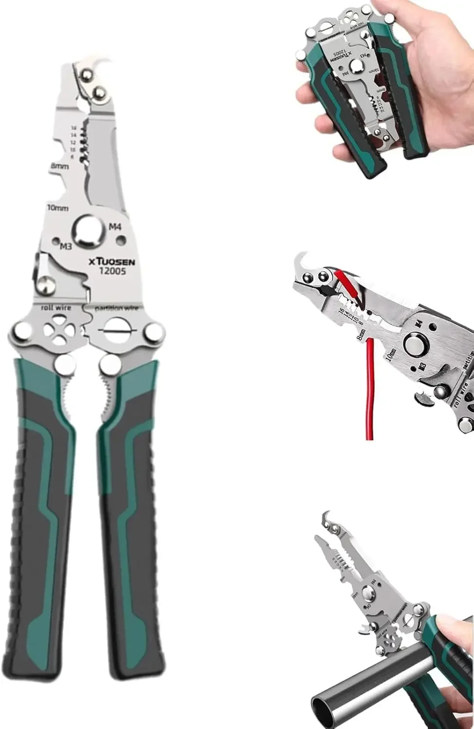18 in 1 Multifunctional Foldable Wire Stripper Crimper Cable Cutter Pliers for Cutting and Pulling Wires Cable Scissors
