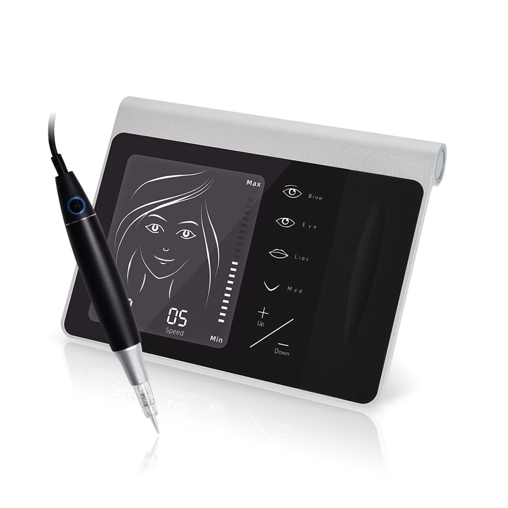 Máquina de tatuagem maquiagem permanente com Touch Screen, Microblading, sobrancelha, delineador, Lip Tattoo Pen, 2Pcs cartuchos, Novo