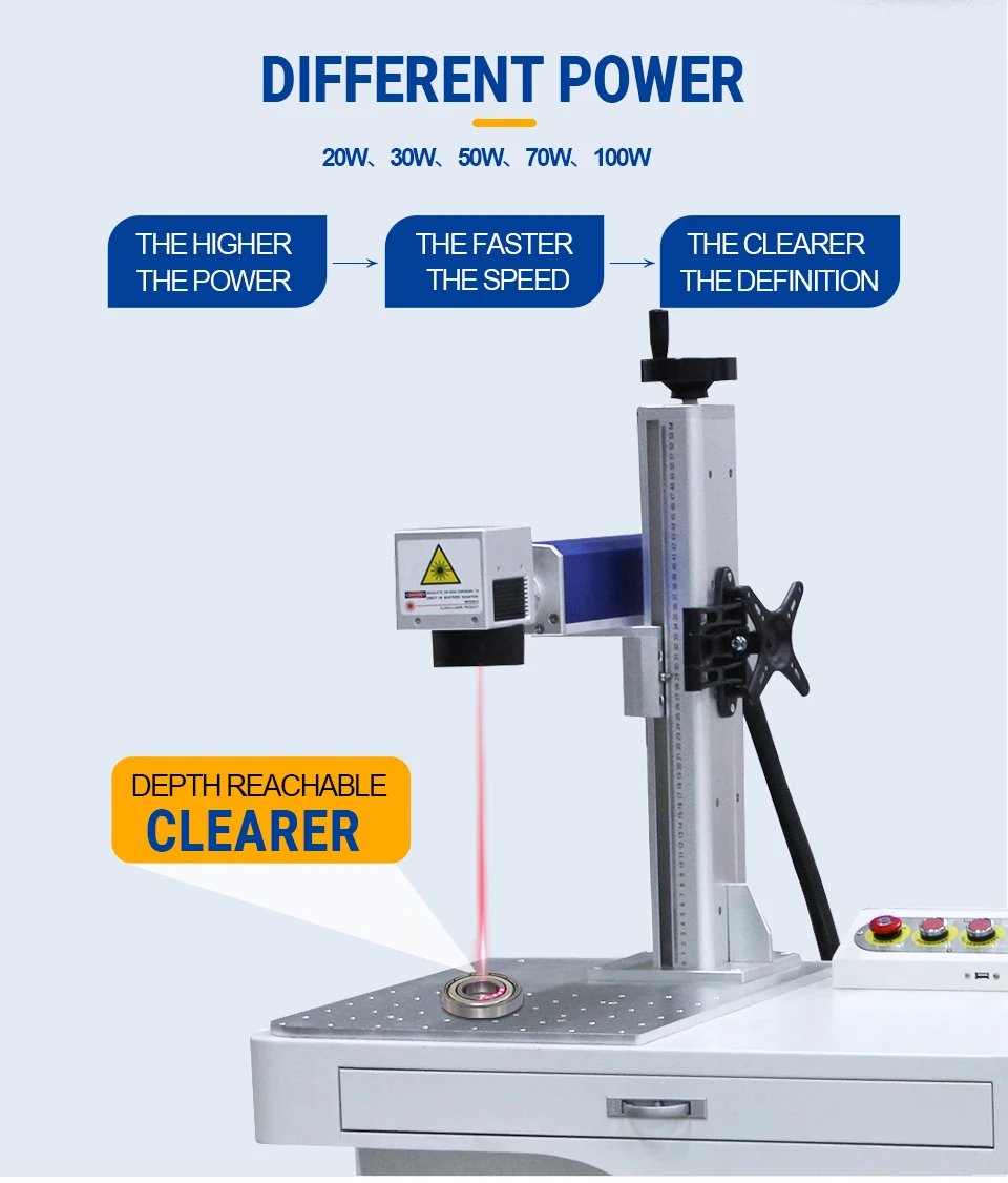 

TH-400Plus-1 20 Вт 30 Вт 50 Вт 70 Вт 100 Вт Raycus настольный волоконный лазерный маркировочный гравировальный станок для металла, стали, меди, алюминия