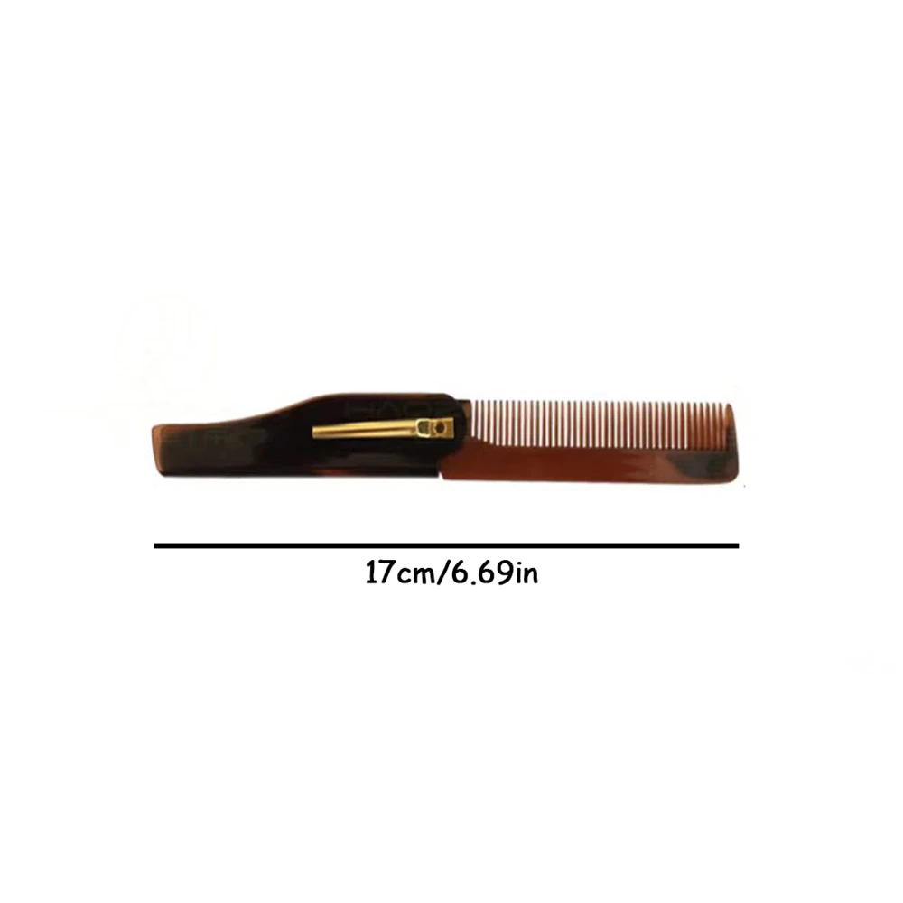 1PC Folding Mustache Comb Small Beard Comb Portable Plastic Hair Comb Knife Shape Fine Tooth Comb for Everyday Hair Care