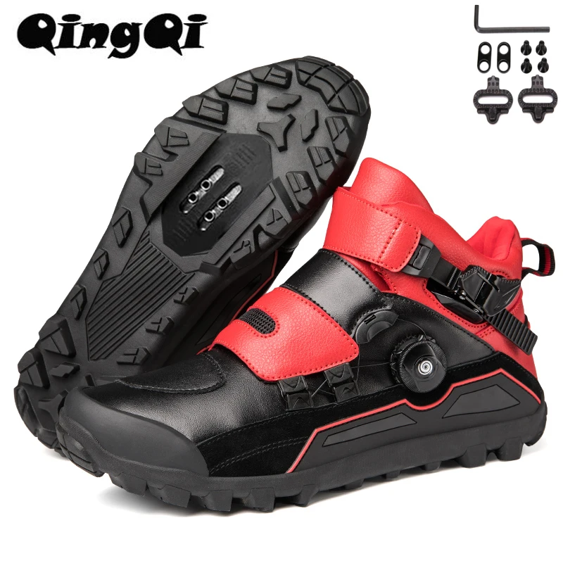 

QQ-JCS9866 Mens Motorcycle Shoes MTB Shoes Cycling Shoes Tenis Masculino High-top Bike Boots Road Bicycle Sneakers Size39-50