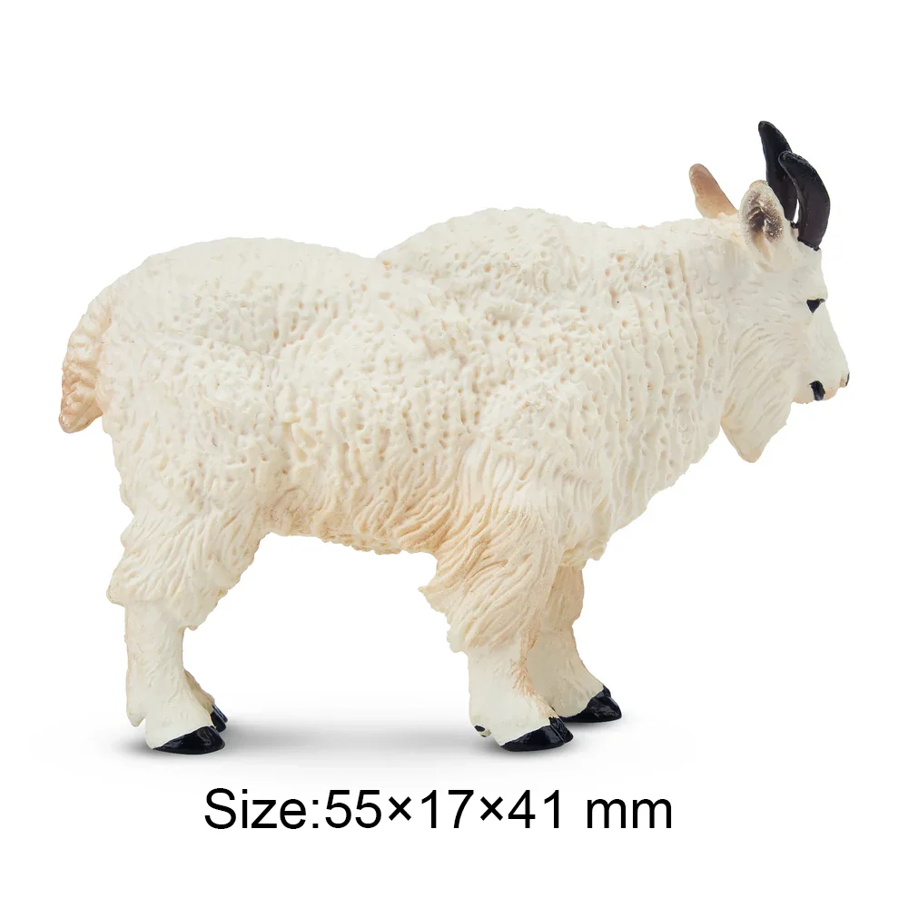 Toymany Simulation Mountain Goat Wildlife  Animal Model Toy Mini Figures Dolls Action Figurines Toys Children Gift Cake Decor