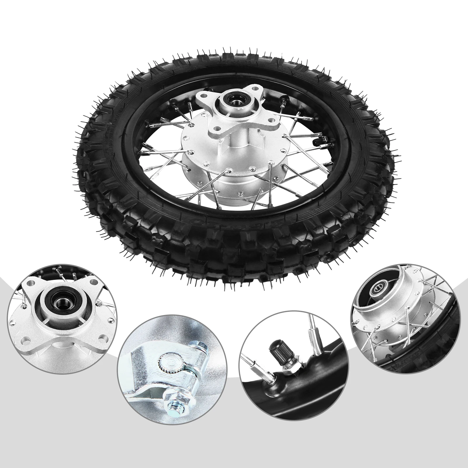 10Inch Wheel Rim Tyre for Most Chinese 50cc-110cc Dirt Bikes SUNL /ROKETA/ JOWAY /NST Some Japanese Models Bycycle Accessories