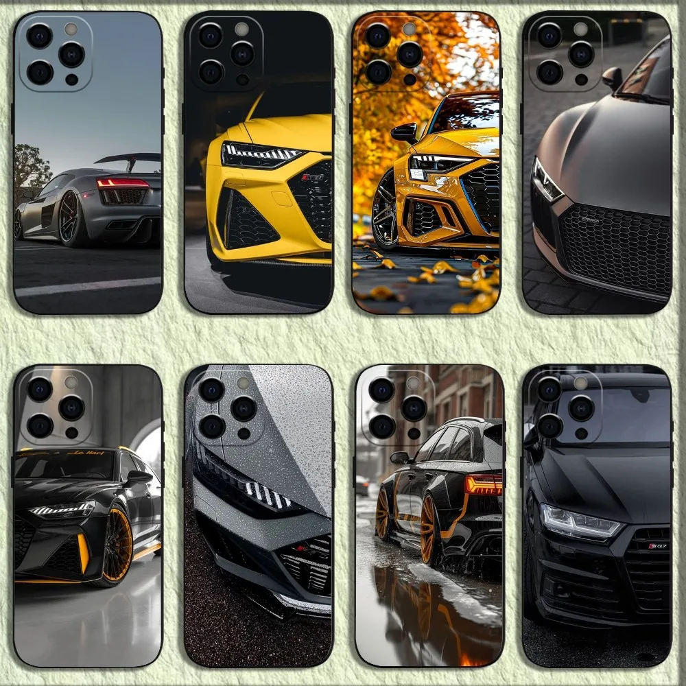 Cool Sport Car A-AudiS Phone Case For iPhone 16,15,14,13,12,11,Pro,X,XS,Max,XR,Plus,Mini Soft Black Cover