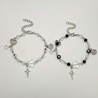 Fashion Couple Beads Bracelets Love Heart Star Handmade Y2K Charm  Anime Beaded Kawaii Friendship Couple Bracelet Jewelry