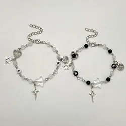 Fashion Couple Beads Bracelets Love Heart Star Handmade Y2K Charm  Anime Beaded Kawaii Friendship Couple Bracelet Jewelry