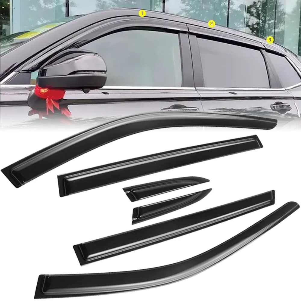 

For 2023-2025 Honda CR-V CRV 6Pcs Black Window Visors Vent Shade Sun Tape-on