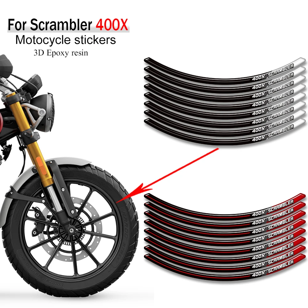 

For Triumph Scrambler 400X 400 X Tank Pad Side Grips Gas Fuel Oil Kit Knee Fairing Fender Wheels Stickers Decals 2024 2025