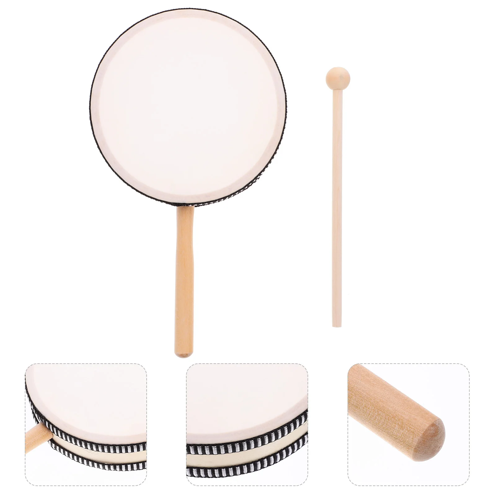 

1 Set Hand Percussion Instrument Wooden Kids Set Music Enlightenment Wood Hand Drum Drum Stick Toddler Musical Educational Gift