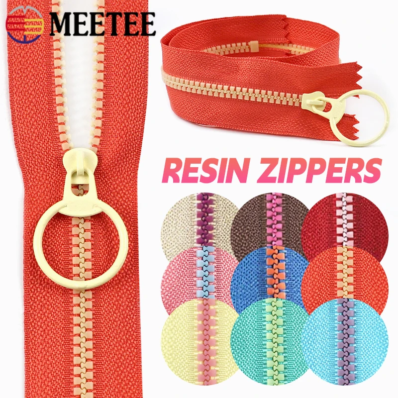

10Pcs 3# Resin Zippers 15-40cm Close-End Zipper Bag Pocket Garment Replace O Ring Zip Puller Repair Kits DIY Sewing Accessories