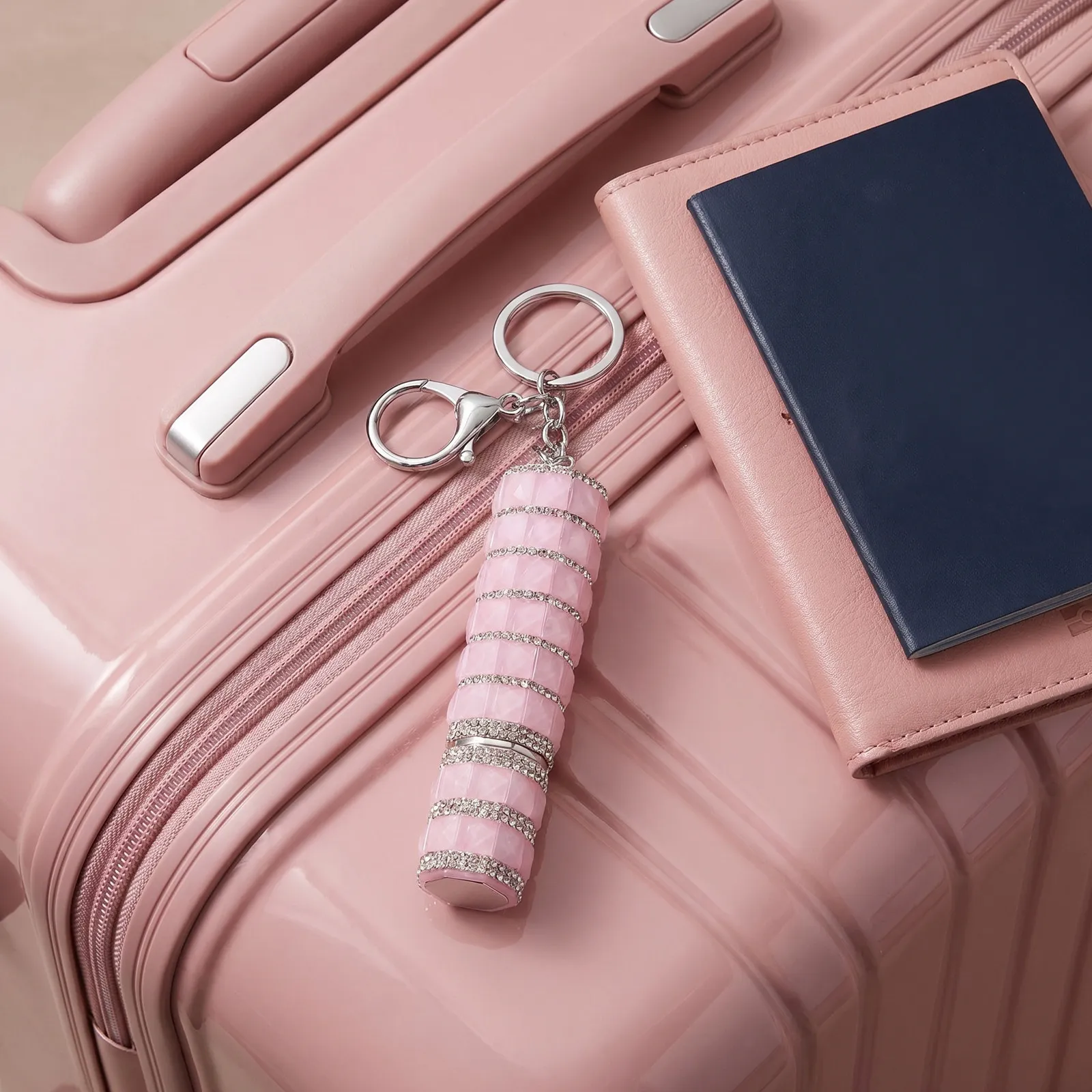Rhinestone Perfume Bottle 10Ml Pink Travel Refillable Spray Bottle Keychain Portable Perfume Atomizer Empty Fragrance Dispenser