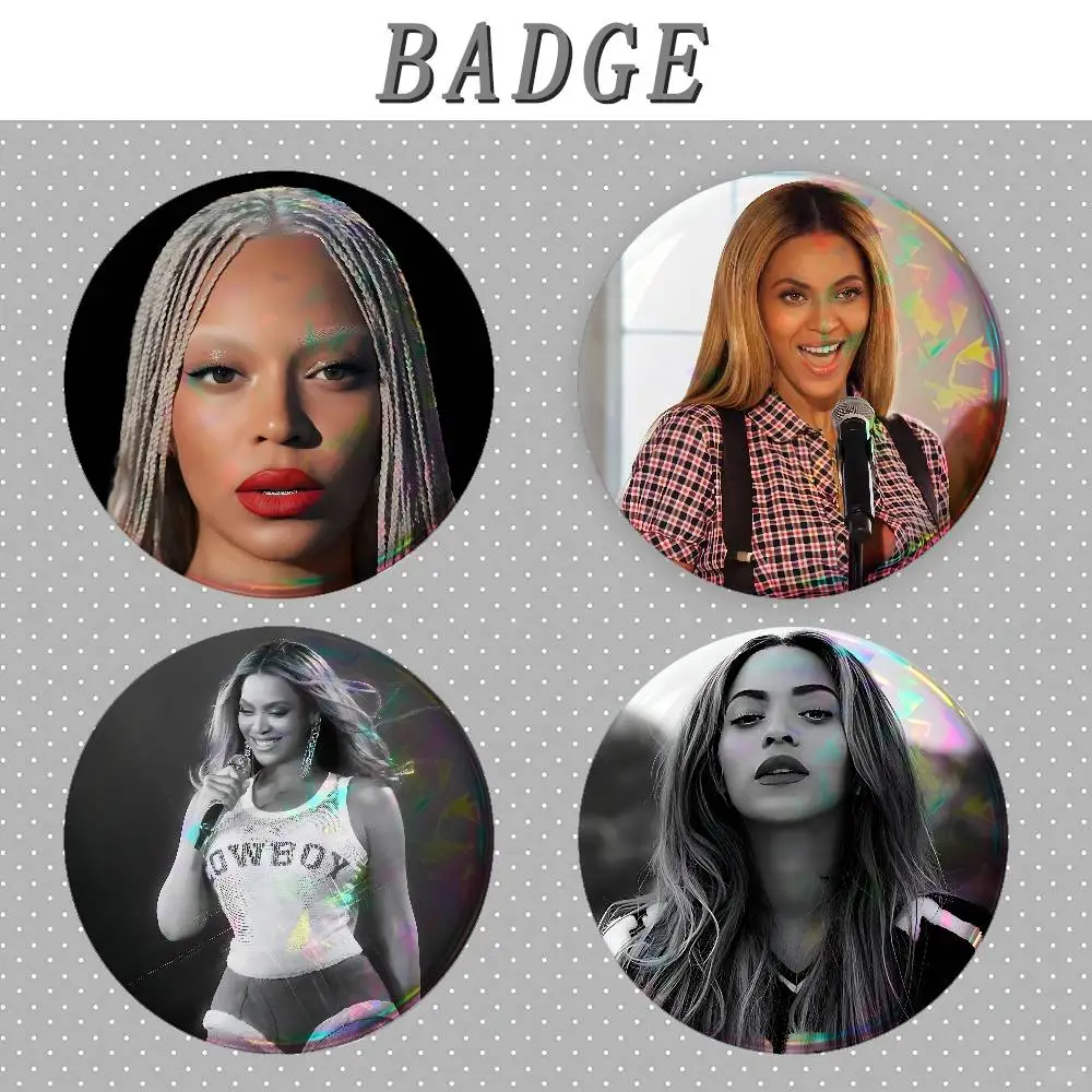 B-Beyonce Singer Badges Tinplate Soft Button Pin Brooch Metal Badge Custom Jewelry Accessories Hat Bag Lapel