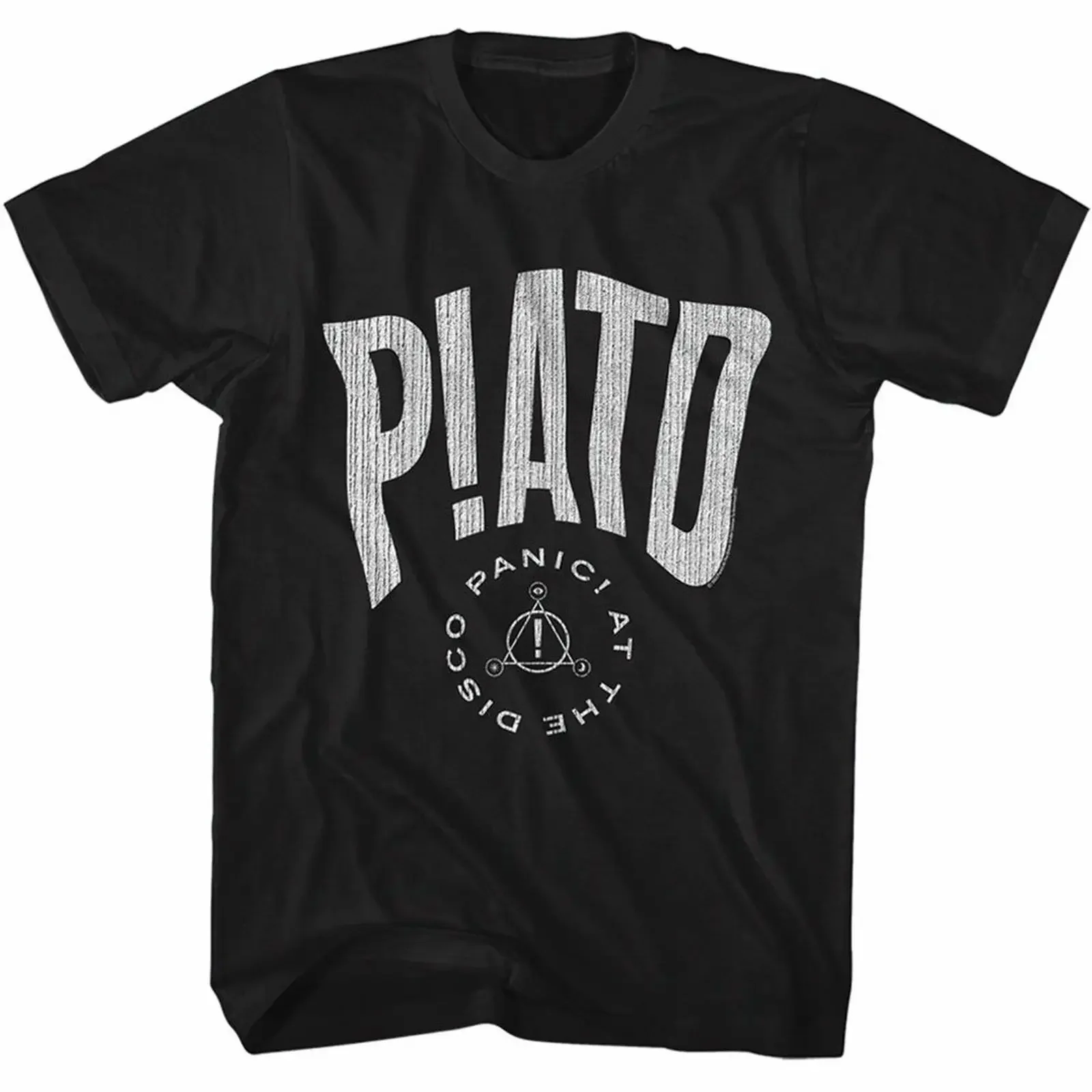 Camiseta Adulto Preta Vintage Panic at the Disco Wave, Estilo Streetwear, Top Estiloso para Uso Diário, Casual e Unissex