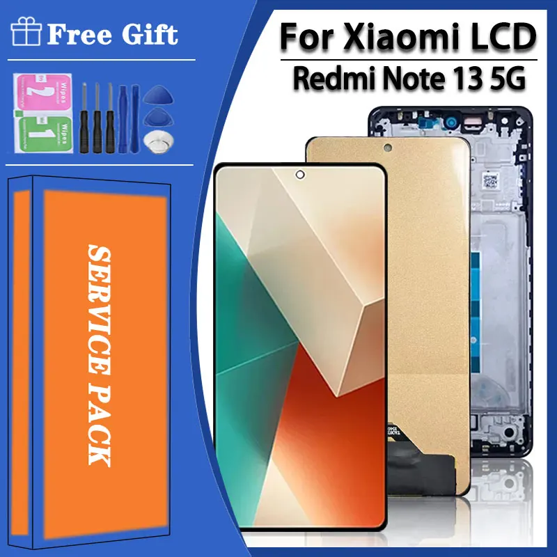 6.67“Screen for Xiaomi Redmi Note 13 5G 2312DRAABG Lcd Display Touch Screen for Redmi Note13 Screen with Frame Replacement