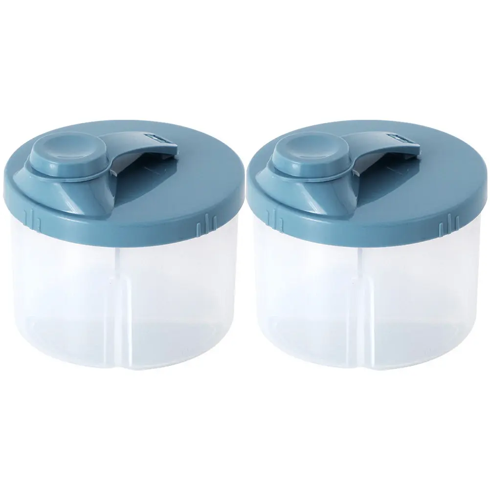 

2Pcs Rotating Four-Compartment Formula Dispenser Leak-Proof Portable Baby Formula Container for Travel Milk Powder Storage Box