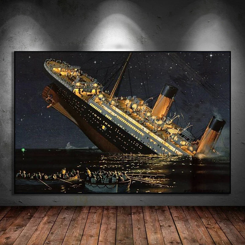 Das Boot in Titanic, klassischer Film, abstraktes Leinwandgemälde, Poster und Druck, Wandkunst, Bild für Wohnzimmer, Heimdekoration, Cuadros