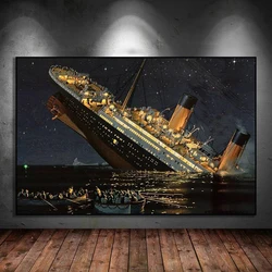 The Boat In Titanic Classic Movie Abstract Canvas Painting Poster and Print Wall Art Picture for Living Room Home Decor Cuadros