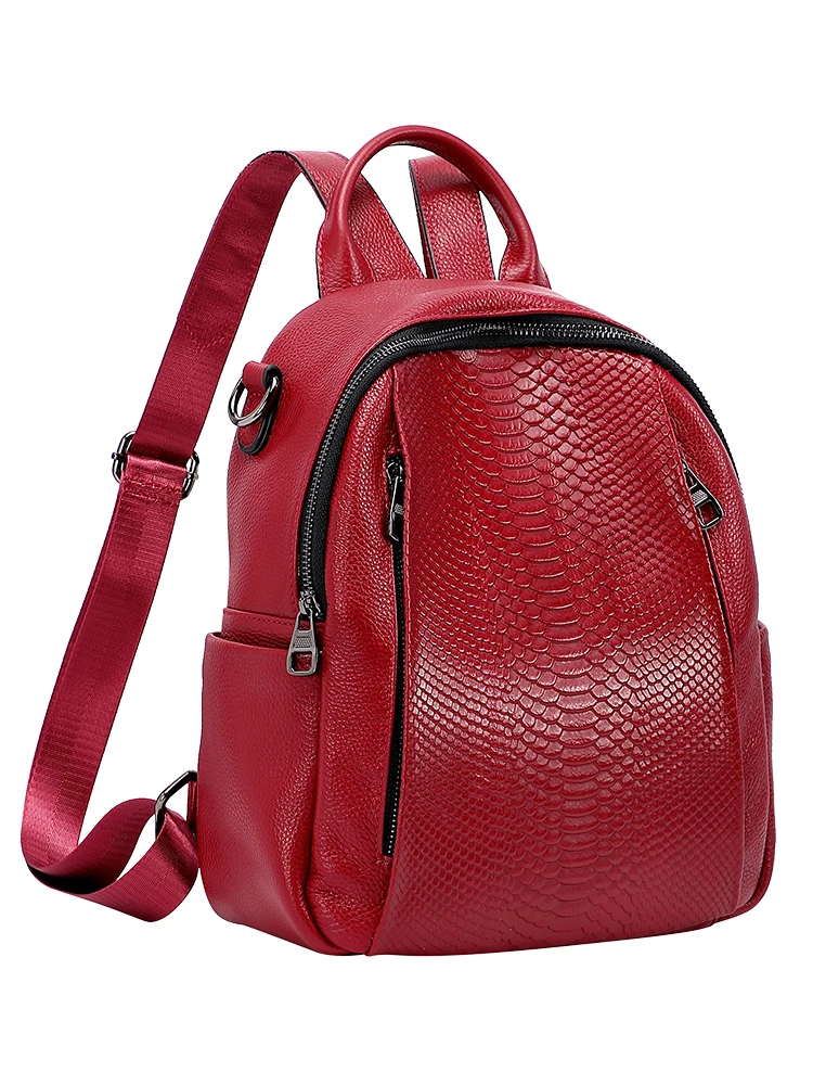 DOLEESUNE-Mochila informal de piel auténtica para mujer, bolso de hombro elegante, a la moda