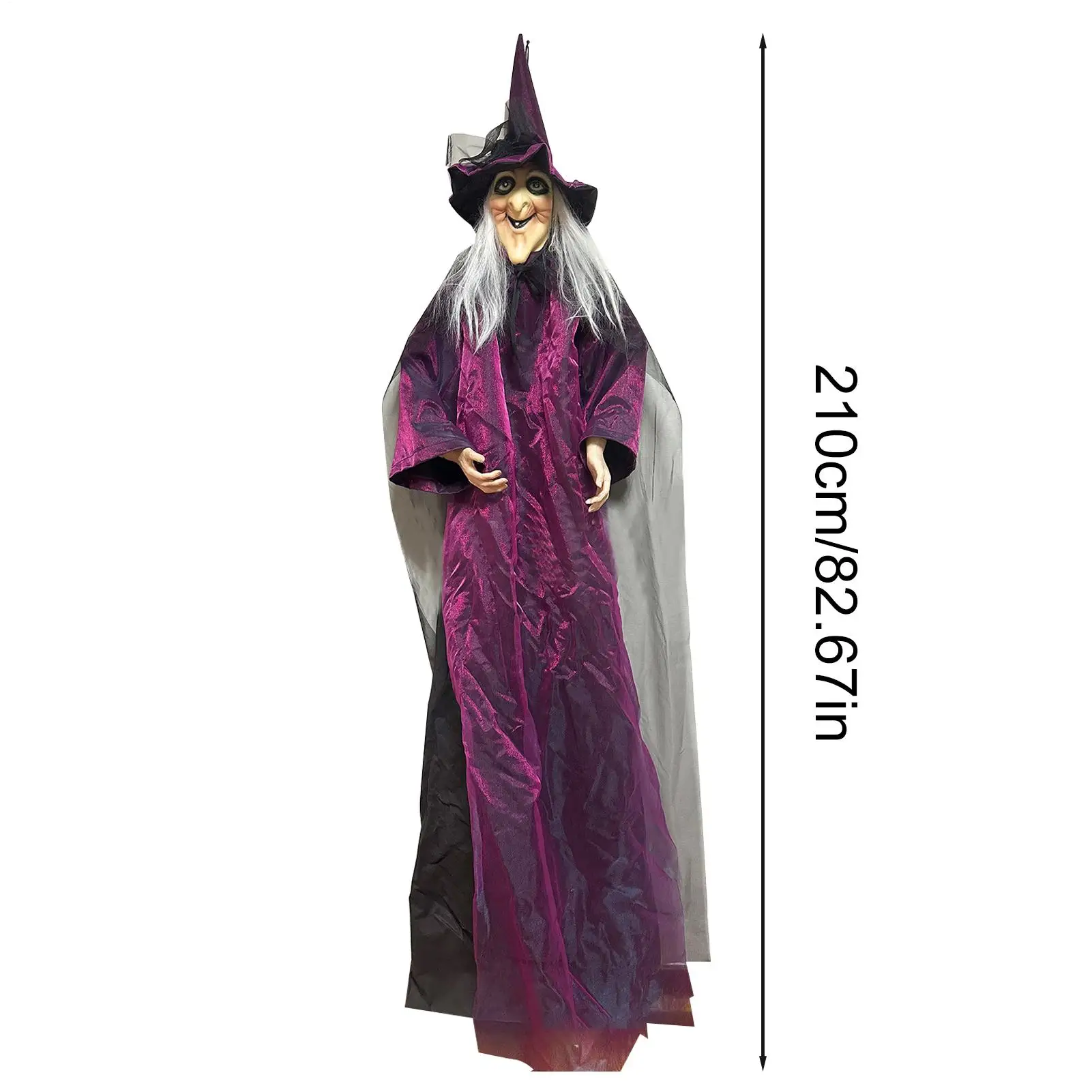 Halloween Talking Witch Sound Activation Spooky Animatronic Witch Halloween Party Decorations With Scary Sound Effect view 6