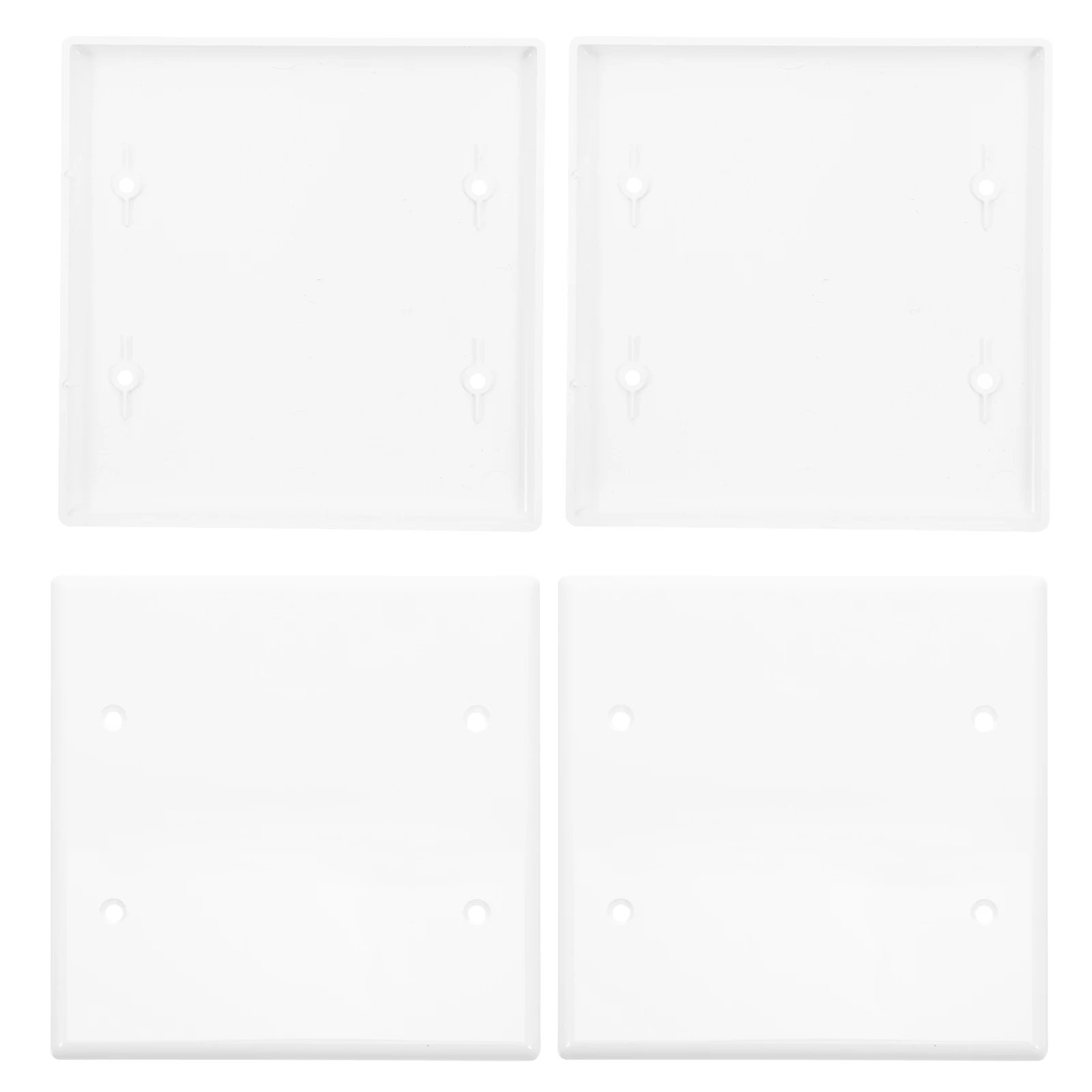 4 Sets Fire Resistant Wall Socket Blank Cover Plates Decorative Electrical Panel Covers White Plastic Cable Outlet Wall Plate